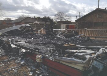 burnt down building fire caravan static caravan